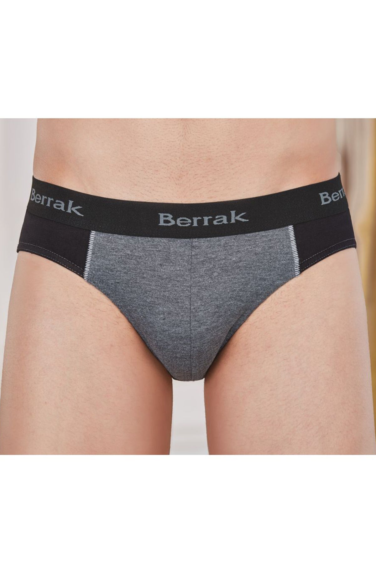 Berrak Erkek Lastik Yazılı Likra Slip Külot Resimli