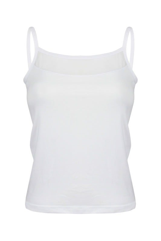 Berrak Kadın İp Askılı Tül Detaylı Pamuk Atlet