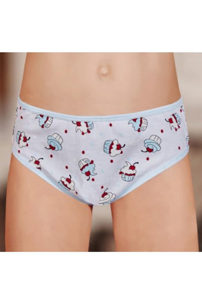 Berrak Kız Çocuk Cupcake Baskılı Pamuk Slip Külot