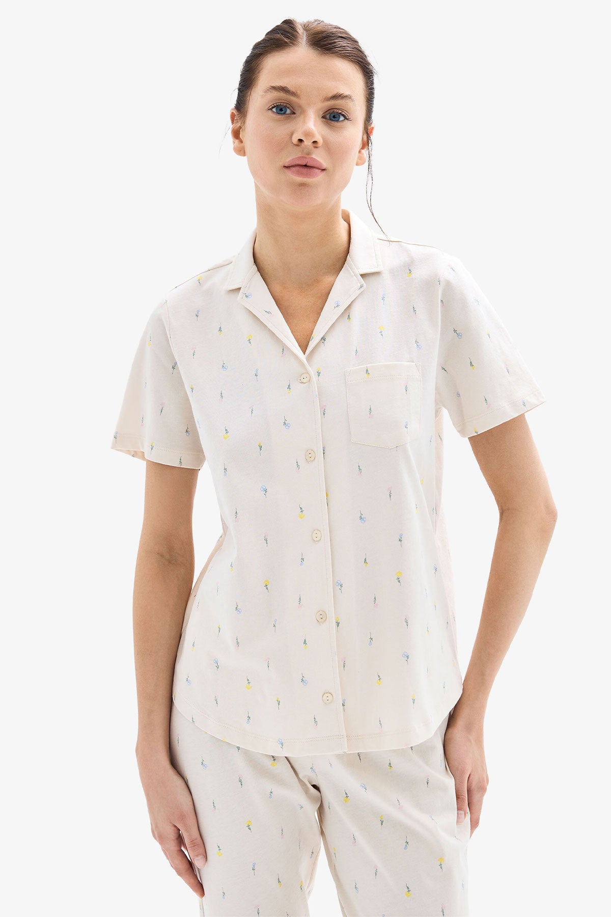 Blackspade Kadın Pijama Takımı Gömlek Yaka