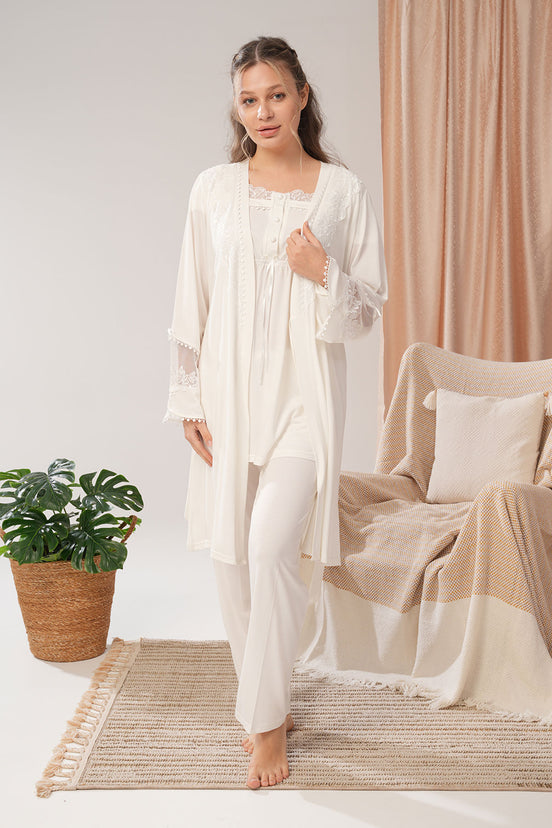 Bone Kadın Lohusa Pijama Sabahlık Takımı Lastikli