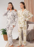 Bone Kadın Uzun Kollu Gömlek Yaka Pijama Takımı Desenli