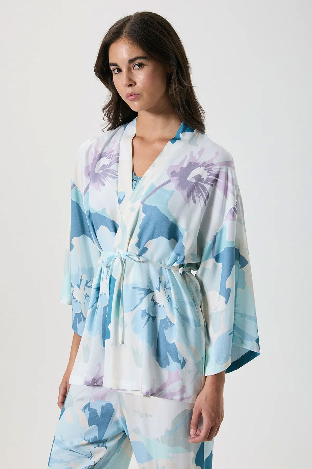 Catherine's Kadın Pijama Sabahlık Takımı Çiçek Desenli