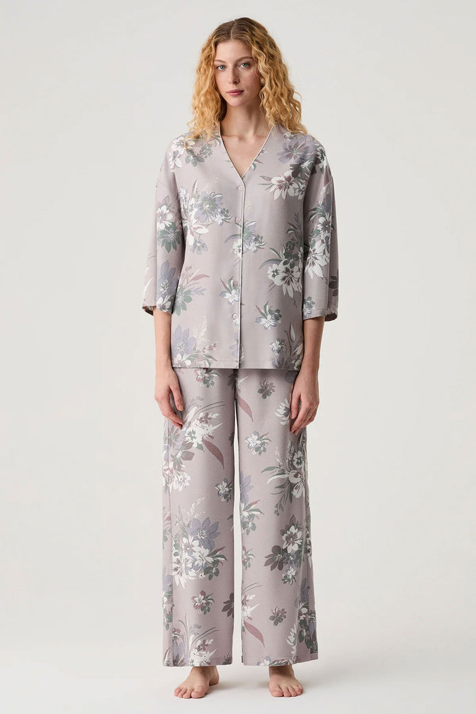 Catherine's Kadın Pijama Takımı Gömlek Yaka Bol Kesim