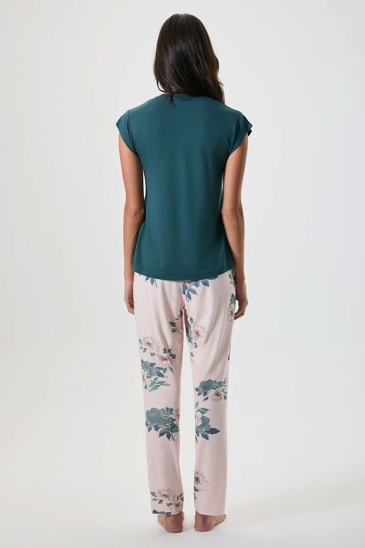 Catherine's Kadın Pijama Takımı Kısa Kollu Çiçek Desenli