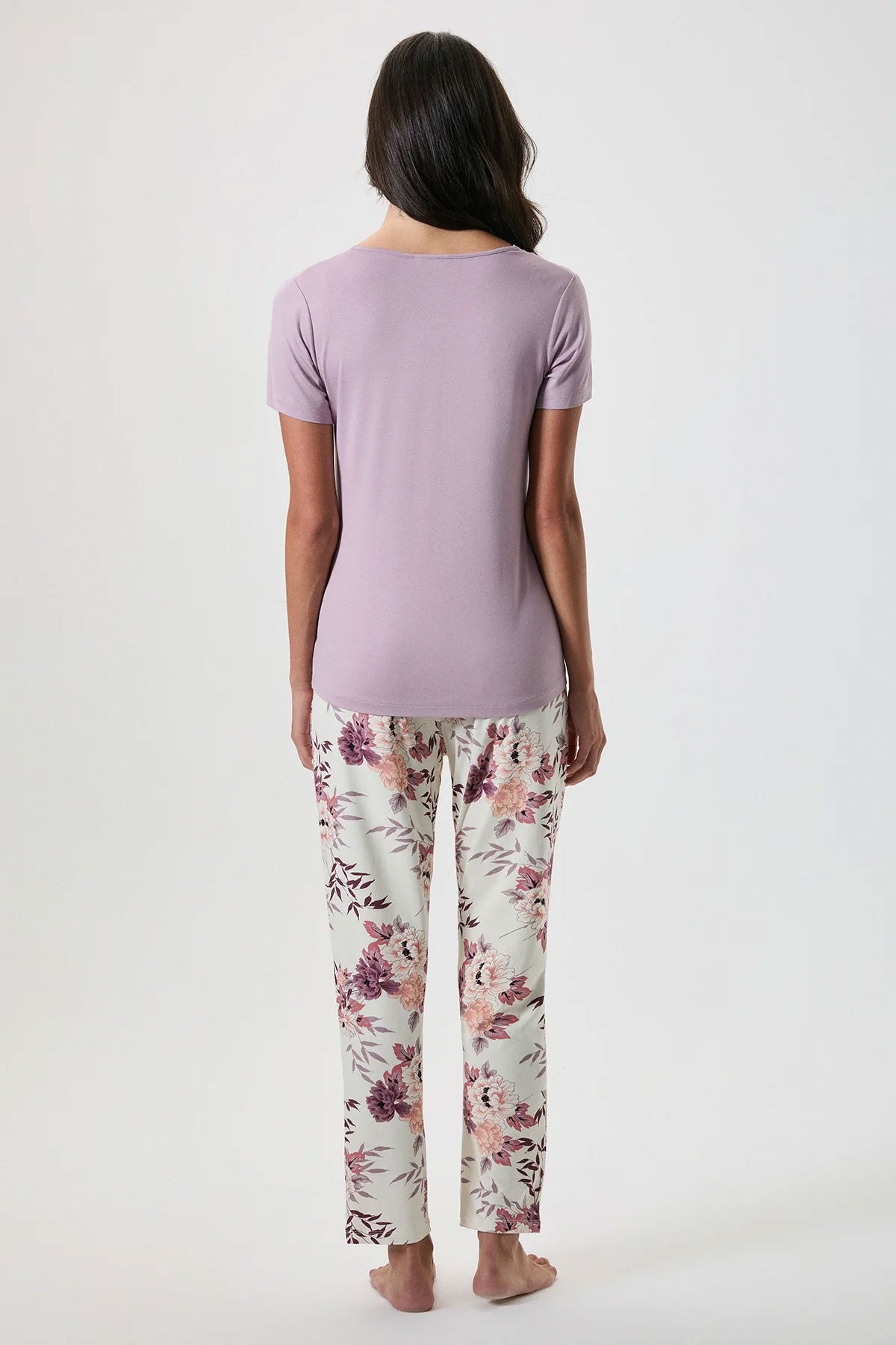 Catherine's Kadın Pijama Takımı Saten Yaka Detaylı