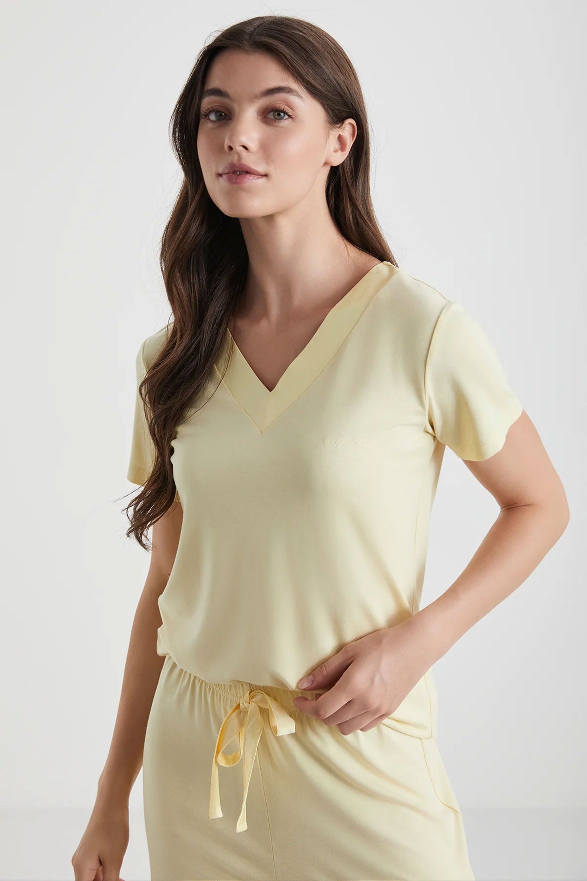 Catherine's Kadın Pijama Takımı V Yaka Kısa Kollu