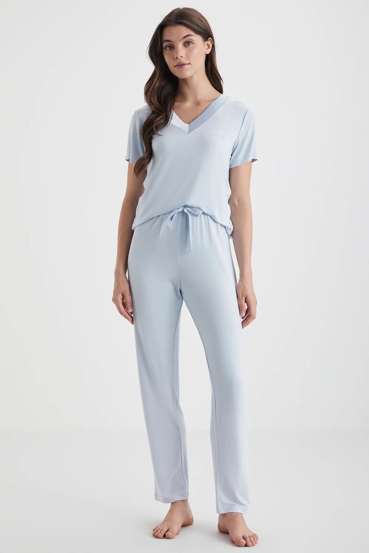 Catherine's Kadın Pijama Takımı V Yaka Kısa Kollu