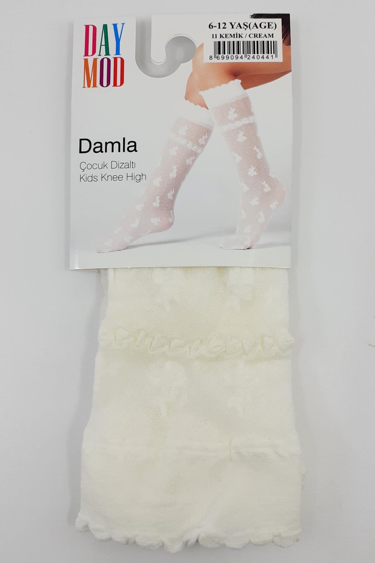 Daymod Kız Çocuk İnce Dizaltı Çorap Damla Desenli