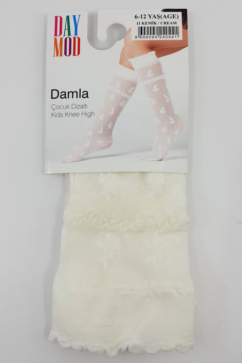 Daymod Kız Çocuk İnce Dizaltı Çorap Damla Desenli