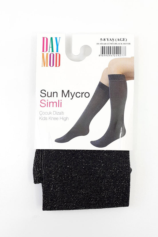 Daymod Kız Çocuk İnce Dizaltı Çorap Sun Mycro Simli