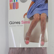 Daymod Kız Çocuk İnce Külotlu Çorap Güneş Desenli Simli
