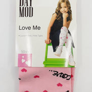 Daymod Kız Çocuk İnce Külotlu Çorap Love Me Desenli Mikro