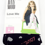 Daymod Kız Çocuk İnce Külotlu Çorap Love Me Desenli Mikro