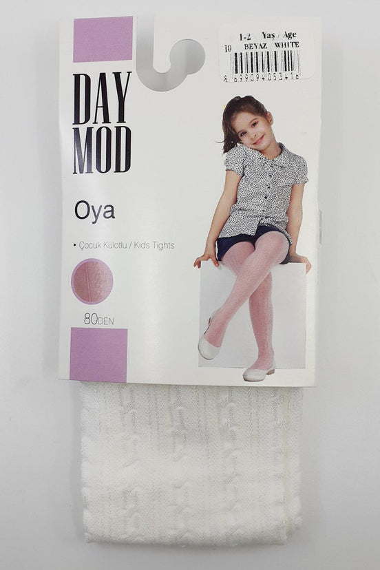 Daymod Kız Çocuk İnce Külotlu Çorap Oya Desenli