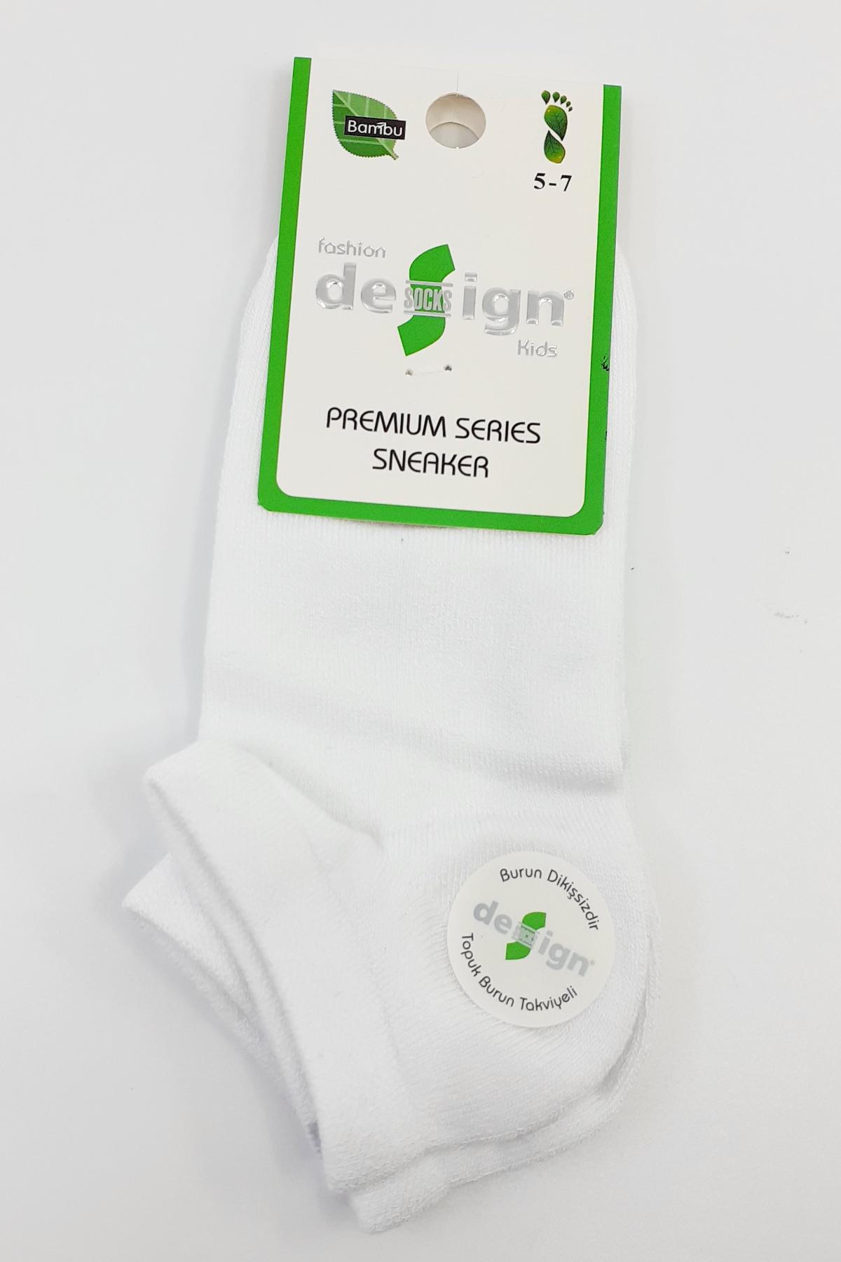 Design Erkek Çocuk Patik Çorap Bambu Düz