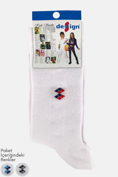 Design Erkek Çocuk Soket Çorap Lacoste-7 Likralı