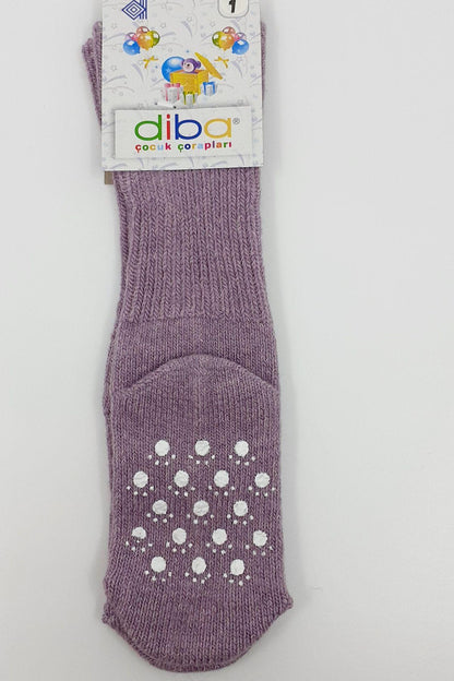 Diba Unisex Çocuk Soket Çorap Lambswool Tabanı Baskılı Kıvrık