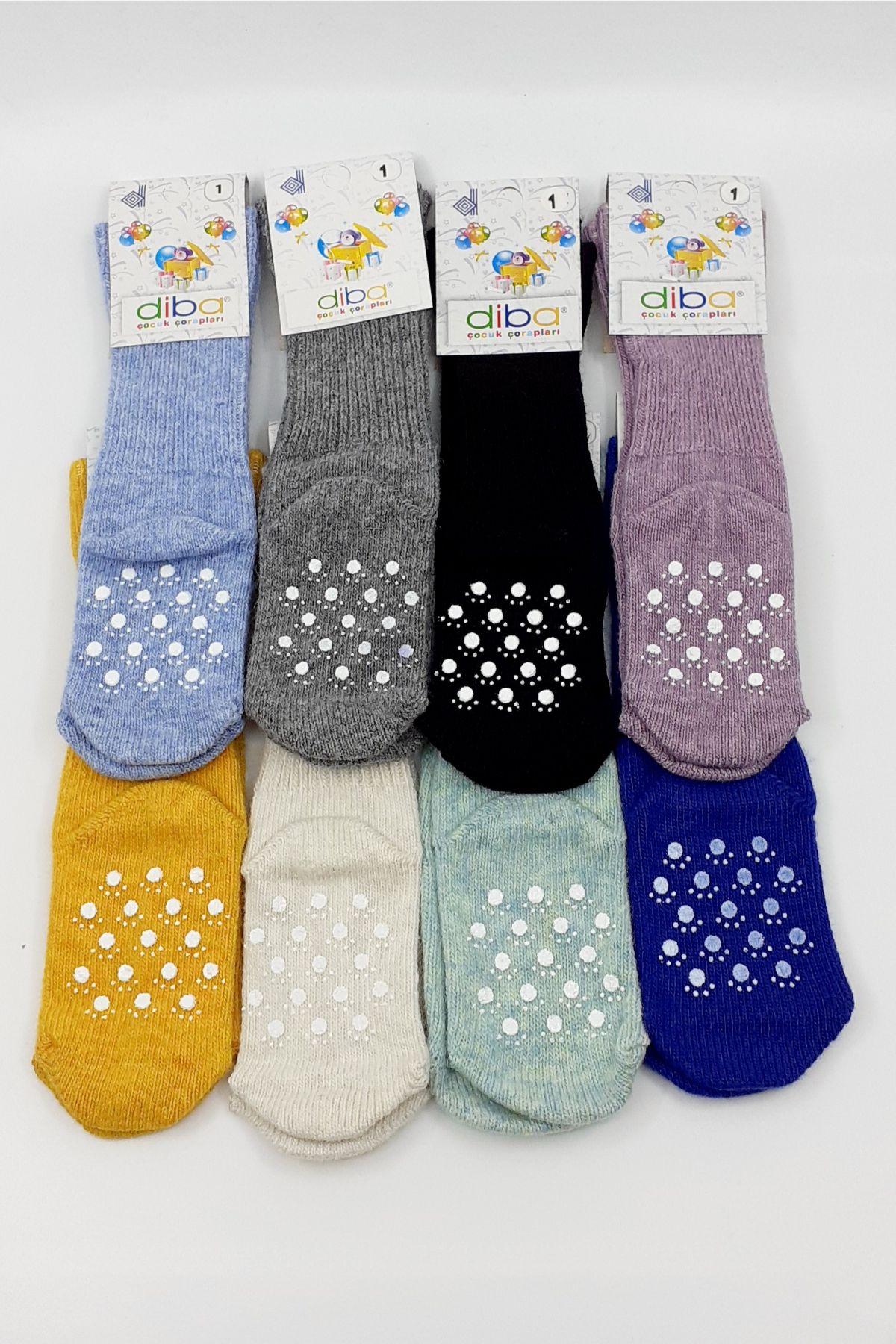 Diba Unisex Çocuk Soket Çorap Lambswool Tabanı Baskılı Kıvrık