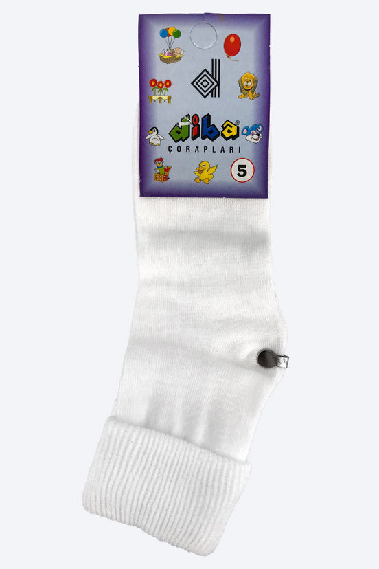 Diba Unisex Çocuk Soket Çorap Penye Likralı Kıvrık