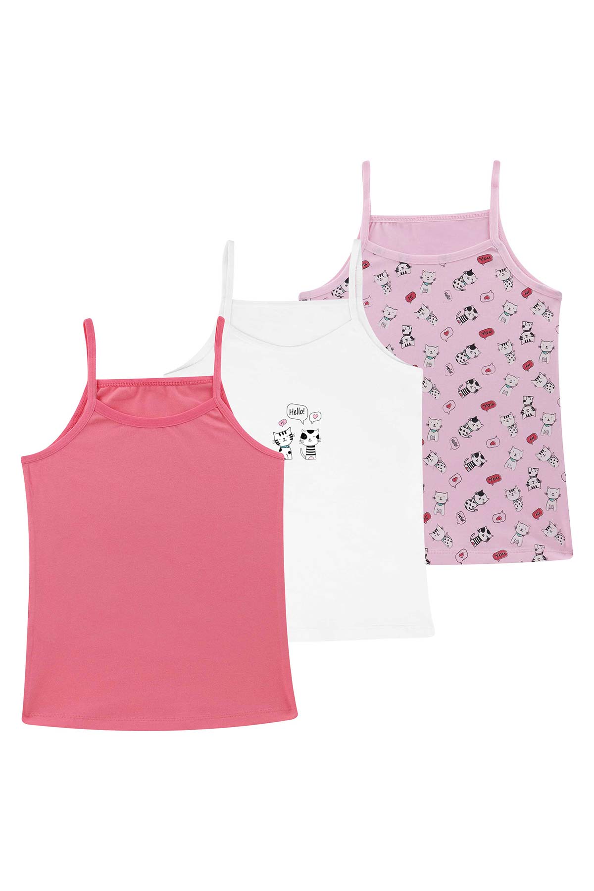 Domi Kids Kız Çocuk Atlet 3'lü