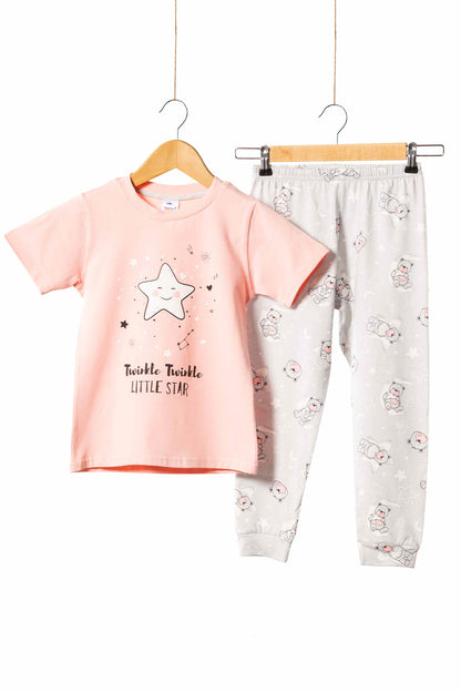 Domi Kids Kız Çocuk Pijama Takımı Little Star Baskılı