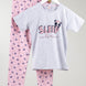Domi Kız Çocuk Pijama Takımı Kısa Kollu Pamuklu Panda Baskılı Paça Manşetli