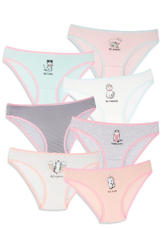 Domi Kız Çocuk Slip Külot Karışık Desenl 7'li Pamuk