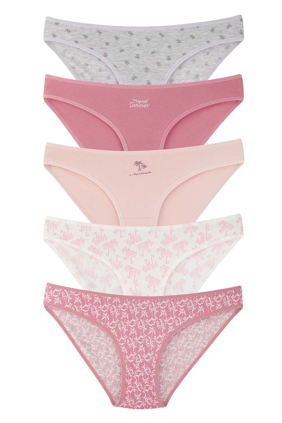 Dominant Kadın Slip Bikini Desenli Külot 5'li