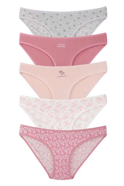 Dominant Kadın Slip Bikini Desenli Külot 5'li