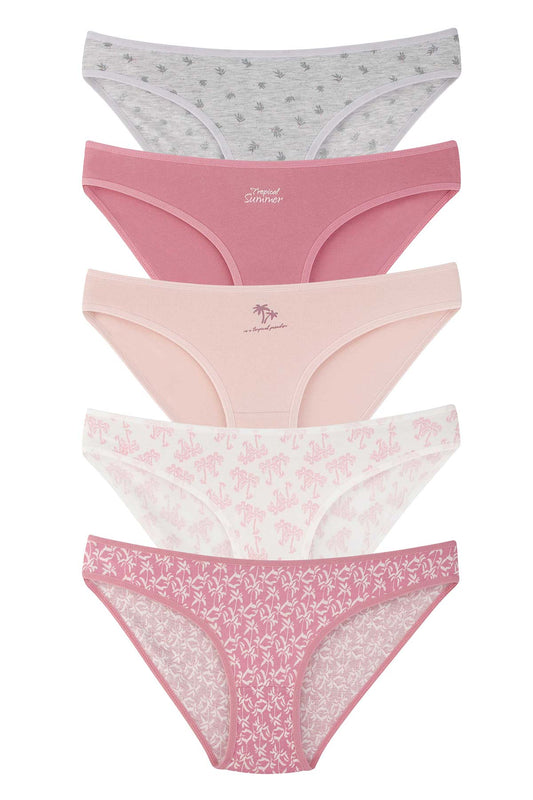 Dominant Kadın Slip Bikini Desenli Külot 5'li