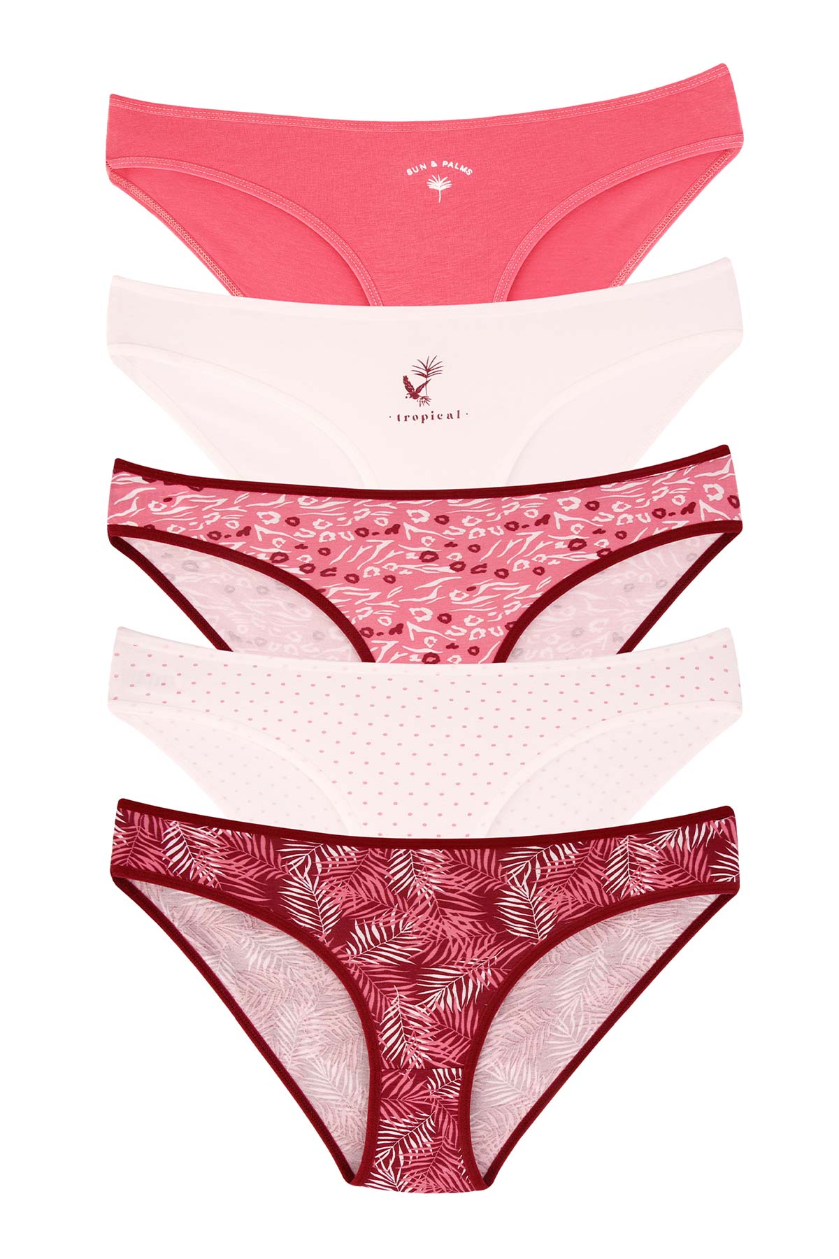 Dominant Kadın Slip Bikini Desenli Külot 5'li