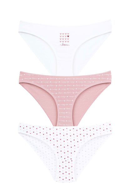 Dominant Kadın Slip Bikini Külot 3'lü  Desenli