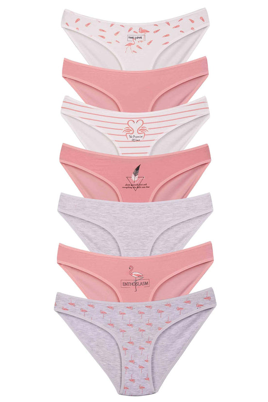 Dominant Kadın Slip Bikini Külot 7'li Desenli