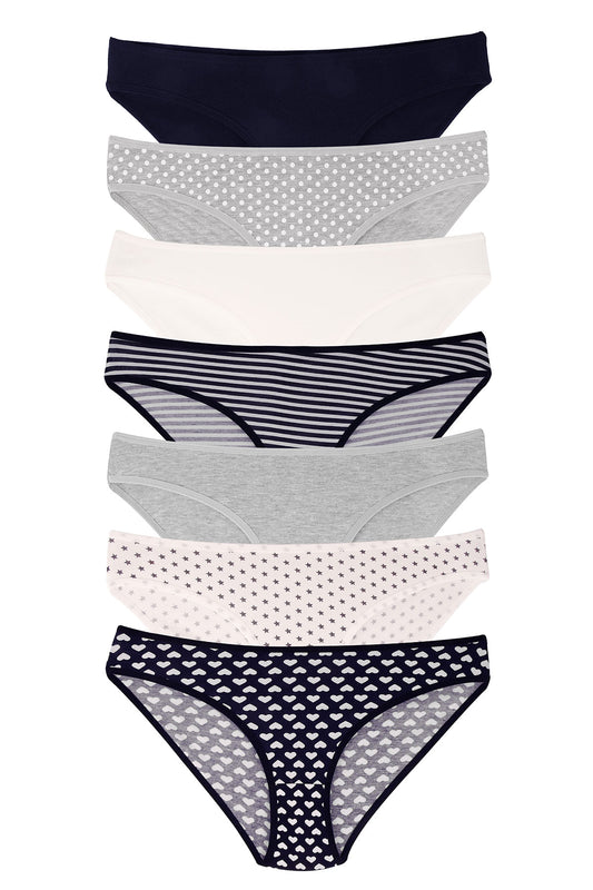 Dominant Kadın Slip Bikini Külot 7'li Desenli
