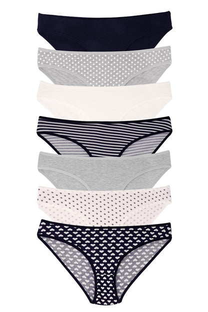 Dominant Kadın Slip Bikini Külot 7'li Desenli