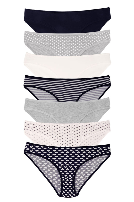 Dominant Kadın Slip Bikini Külot 7'li Desenli