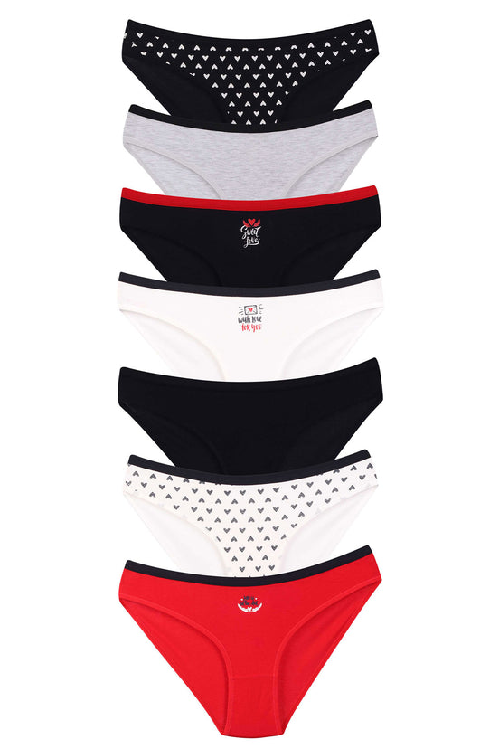 Dominant Kadın Slip Bikini Külot 7'li Desenli