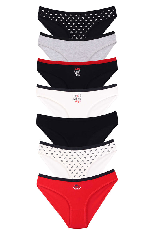 Dominant Kadın Slip Bikini Külot 7'li Desenli