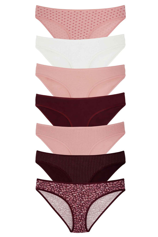 Dominant Kadın Slip Bikini Külot 7'li Desenli