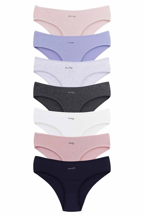 Dominant Kadın Slip Bikini Külot 7'li Desenli
