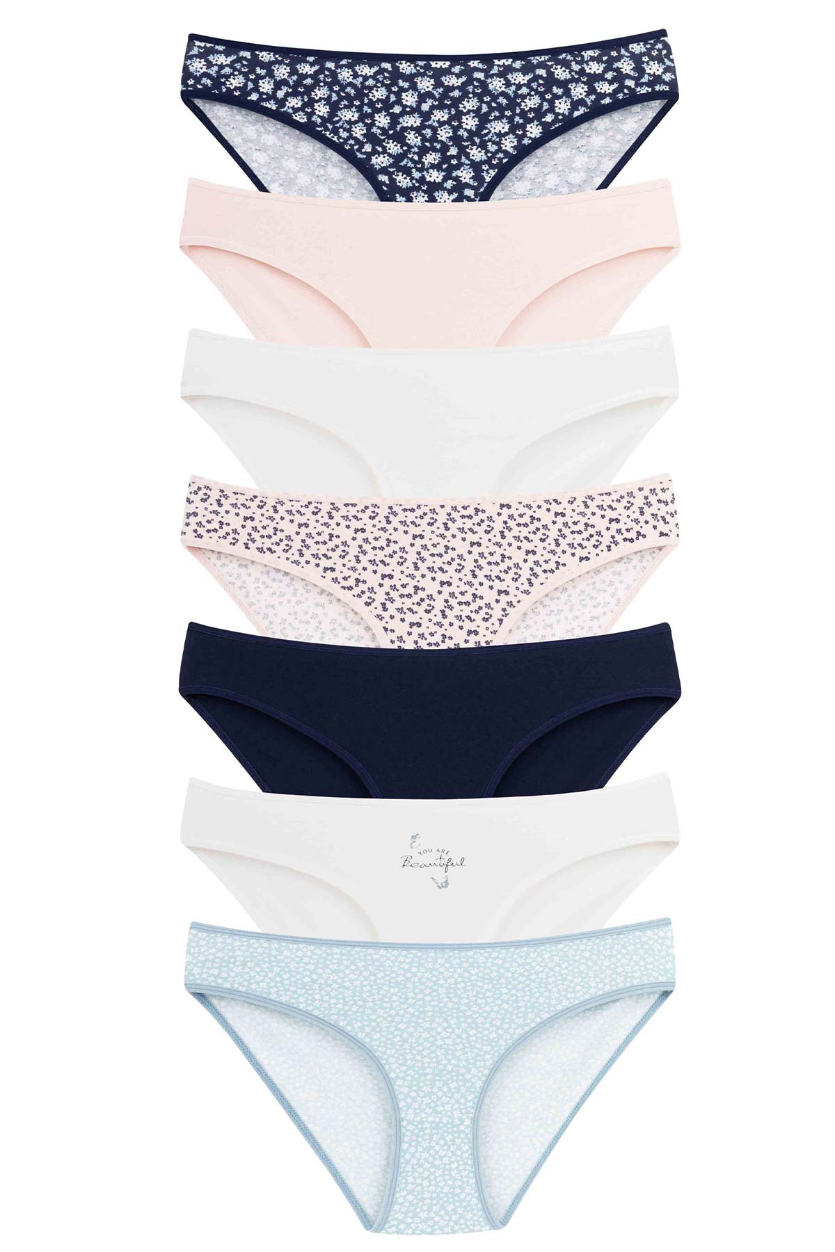 Dominant Kadın Slip Bikini Külot 7'li Desenli