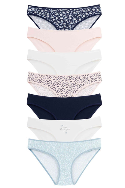 Dominant Kadın Slip Bikini Külot 7'li Desenli