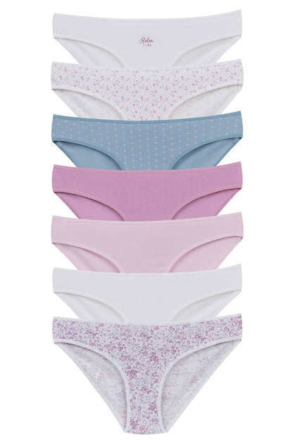 Dominant Kadın Slip Bikini Külot 7'li Desenli