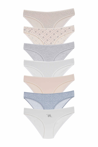 Dominant Kadın Slip Bikini Külot 7'li Desenli