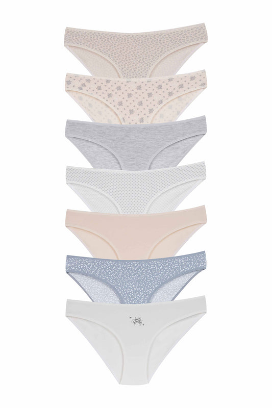 Dominant Kadın Slip Bikini Külot 7'li Desenli