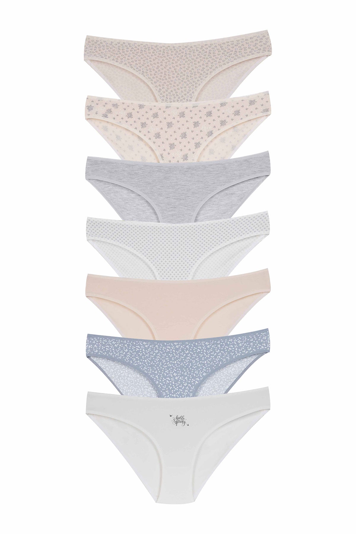 Dominant Kadın Slip Bikini Külot 7'li Desenli
