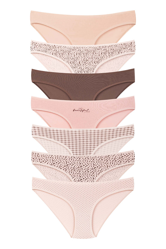 Dominant Kadın Slip Bikini Külot 7'li Desenli