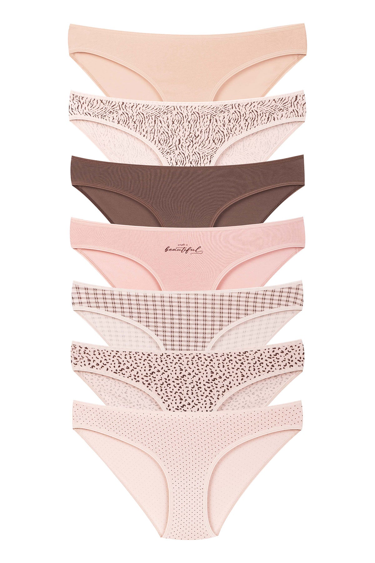 Dominant Kadın Slip Bikini Külot 7'li Desenli
