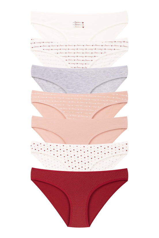 Dominant Kadın Slip Bikini Külot 7'li Desenli